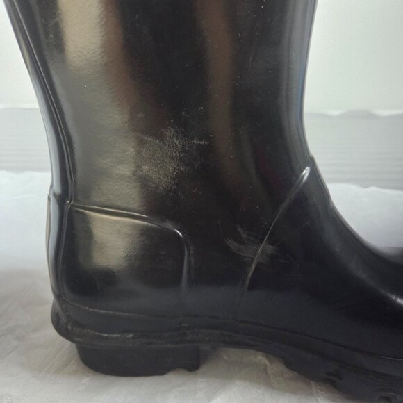 Hunter Boots Youth Size 4 Black Original Kids Gloss Rain Wellington Rubber - Picture 10 of 11